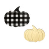 Pumpkin Patch Mini Brooch Set - Gold & Black Gingham  -  Erstwilder  -  Quirky Resin and Enamel Accessories