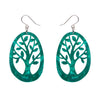 Tree Drop Earrings – Teal