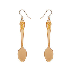 Spoon, Please! Drop Earrings - Gold  -  Erstwilder Essentials  -  Quirky Resin and Enamel Accessories