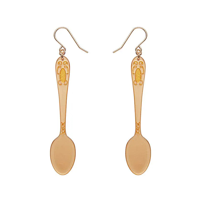 Spoon, Please! Drop Earrings - Gold  -  Erstwilder Essentials  -  Quirky Resin and Enamel Accessories