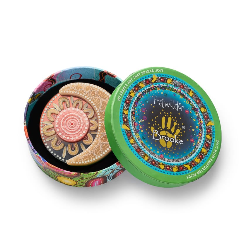 Pintjamu Tuntal Ritjinguthinha Brooch  -  Erstwilder  -  Quirky Resin and Enamel Accessories