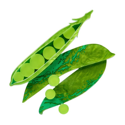 Peas Please Brooch  -  Erstwilder  -  Quirky Resin and Enamel Accessories