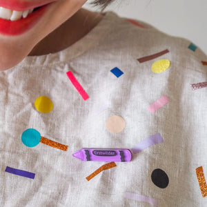 Crayon Simplified Mini Brooch - Purple  -  Erstwilder Simplified  -  Quirky Resin and Enamel Accessories