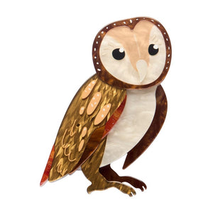 Maisie the Masked Owl Brooch  -  Erstwilder  -  Quirky Resin and Enamel Accessories