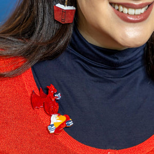 Delphi the Dragon Brooch  -  Erstwilder  -  Quirky Resin and Enamel Accessories