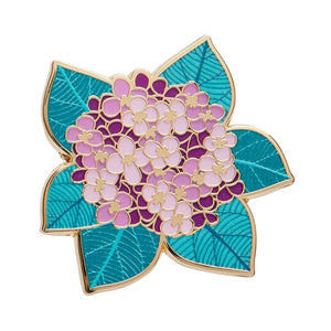 Heavenly Hydrangea Enamel Pin  -  Erstwilder  -  Quirky Resin and Enamel Accessories