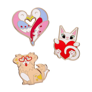 Sweet Valentine Enamel Pin Pack - 3 Piece  -  Erstwilder  -  Quirky Resin and Enamel Accessories