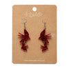 Double Swallow Drop Earrings - Red
