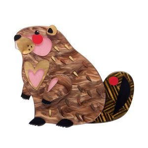 The Busy Beaver Brooch  -  Erstwilder  -  Quirky Resin and Enamel Accessories