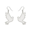 White Dove Drop Earrings - Silver  -  Erstwilder Essentials  -  Quirky Resin and Enamel Accessories