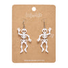 Dancing Skeletons Drop Earrings - White  -  Erstwilder Essentials  -  Quirky Resin and Enamel Accessories