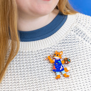 Fine Art Frankie Brooch  -  Erstwilder  -  Quirky Resin and Enamel Accessories