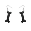 Bones Ripple Resin Drop Earrings - Black  -  Erstwilder Essentials  -  Quirky Resin and Enamel Accessories
