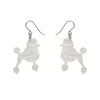 Poodle Ripple Hook Drop Earrings - White  -  Erstwilder Essentials  -  Quirky Resin and Enamel Accessories