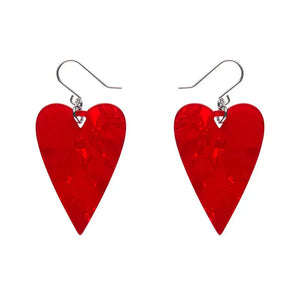 From the Heart Essential Drop Earrings - Red  -  Erstwilder Essentials  -  Quirky Resin and Enamel Accessories