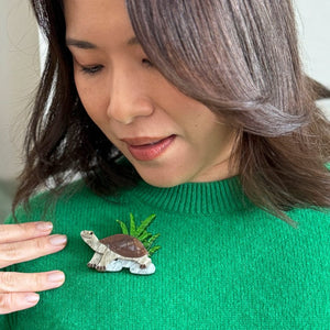 Rheo the River Turtle Brooch (IMPERFECT)  -  Erstwilder  -  Quirky Resin and Enamel Accessories
