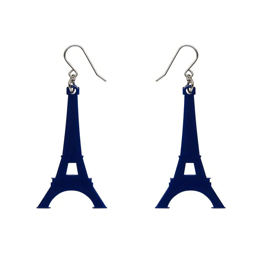 Eiffel Tower Solid Resin Drop Earrings - Blue  -  Erstwilder Essentials  -  Quirky Resin and Enamel Accessories
