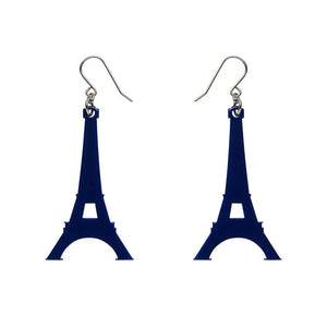Eiffel Tower Solid Resin Drop Earrings - Blue  -  Erstwilder Essentials  -  Quirky Resin and Enamel Accessories