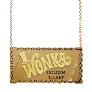 Golden Ticket Necklace (IMPERFECT)  -  Erstwilder  -  Quirky Resin and Enamel Accessories