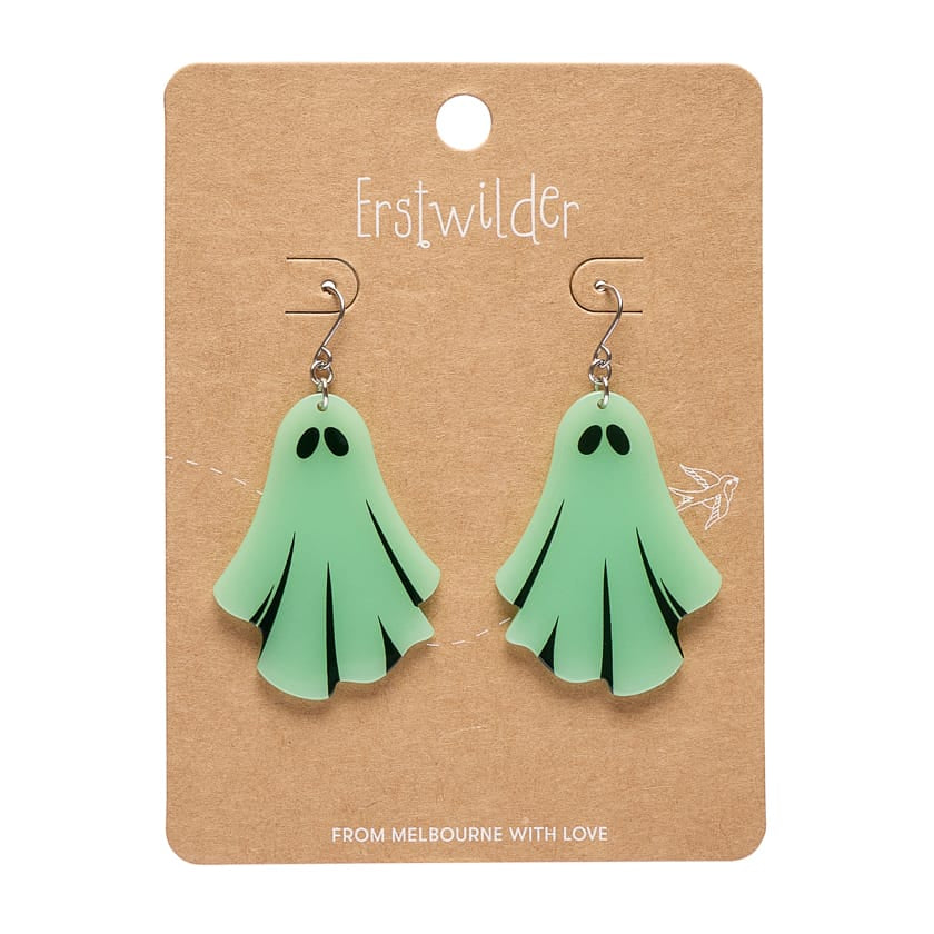 Ghostie Drop Earrings - Glow in the Dark  -  Erstwilder Essentials  -  Quirky Resin and Enamel Accessories