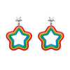 Star Rainbow Stud Drop Earrings