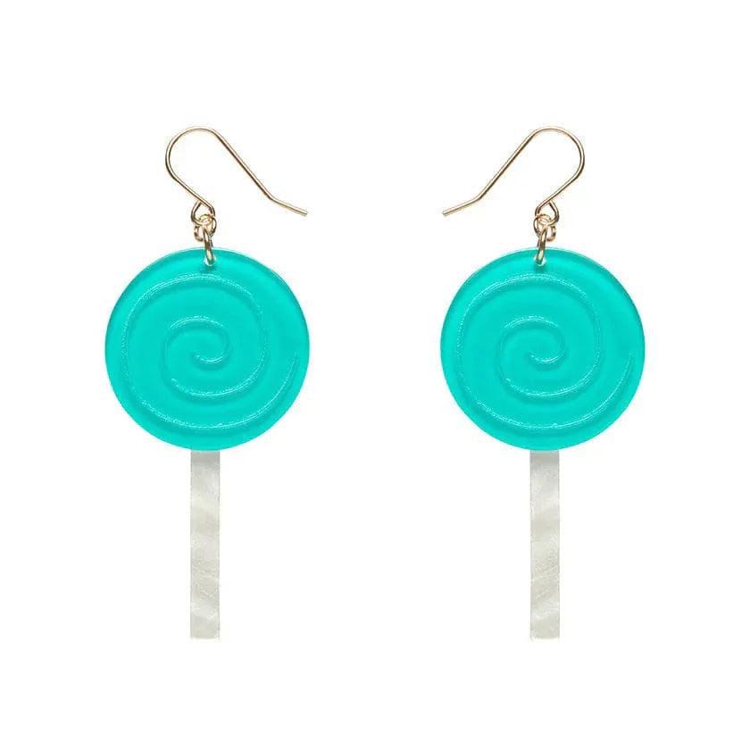 Lollypop Drop Earrings - Green  -  Erstwilder Essentials  -  Quirky Resin and Enamel Accessories