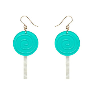 Lollypop Drop Earrings - Green  -  Erstwilder Essentials  -  Quirky Resin and Enamel Accessories