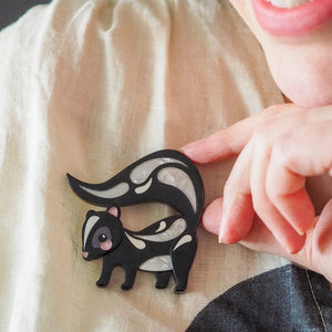 The Sassy Skunk Brooch  -  Erstwilder  -  Quirky Resin and Enamel Accessories