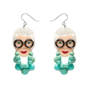 Iris the Style Icon Drop Earrings (IMPERFECT)  -  Erstwilder  -  Quirky Resin and Enamel Accessories