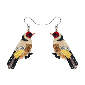 Go for Goldfinch Drop Earrings (IMPERFECT)  -  Erstwilder  -  Quirky Resin and Enamel Accessories