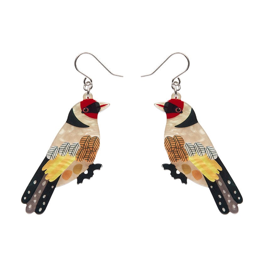 Go for Goldfinch Drop Earrings (IMPERFECT)  -  Erstwilder  -  Quirky Resin and Enamel Accessories