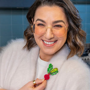 Beet the Odds Brooch  -  Erstwilder  -  Quirky Resin and Enamel Accessories