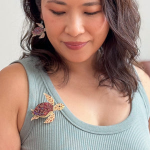 Hawksbill Turtle Brooch  -  Erstwilder  -  Quirky Resin and Enamel Accessories