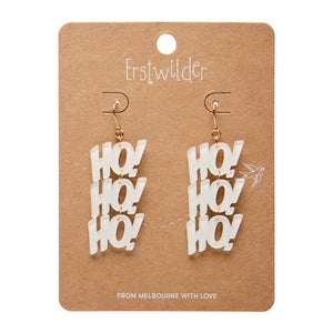 Ho, Ho, Ho Drop Earrings - White  -  Erstwilder Essentials  -  Quirky Resin and Enamel Accessories