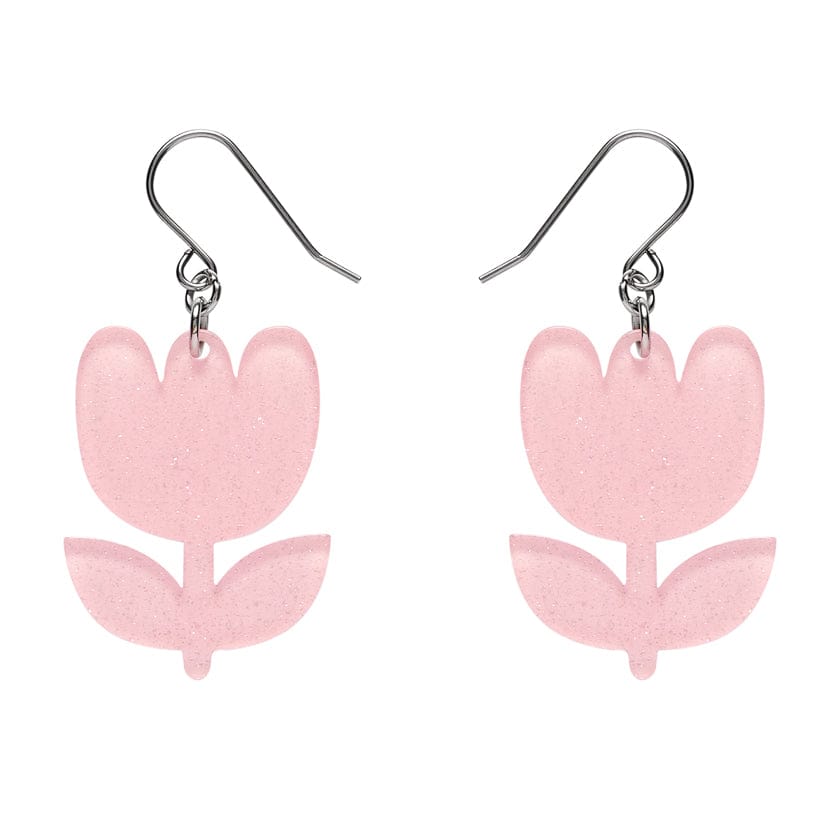 Tulip Drop Earrings - Pink  -  Erstwilder Essentials  -  Quirky Resin and Enamel Accessories