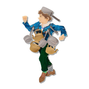 Saucepan Man Brooch  -  Erstwilder  -  Quirky Resin and Enamel Accessories