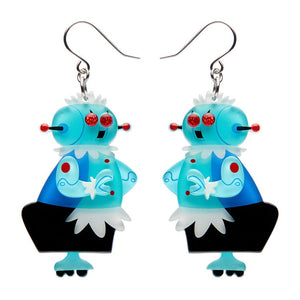 Rosie the Robot Drop Earrings  -  Erstwilder  -  Quirky Resin and Enamel Accessories
