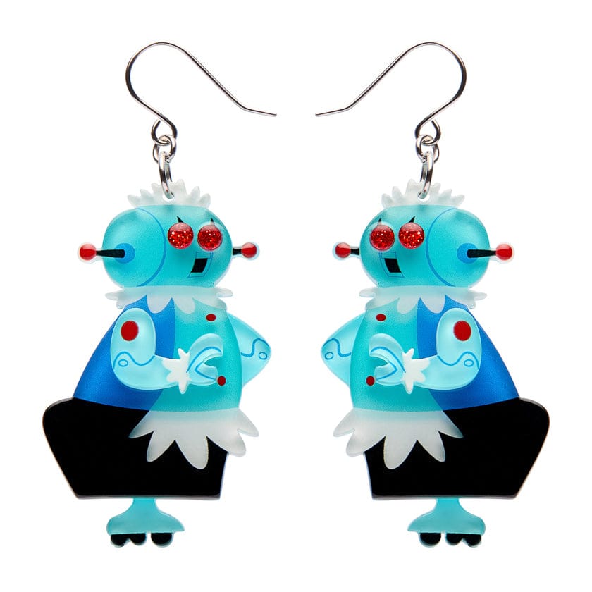 Rosie the Robot Drop Earrings  -  Erstwilder  -  Quirky Resin and Enamel Accessories