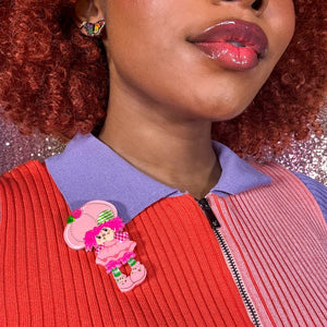 Raspberry Tart Brooch  -  Erstwilder  -  Quirky Resin and Enamel Accessories