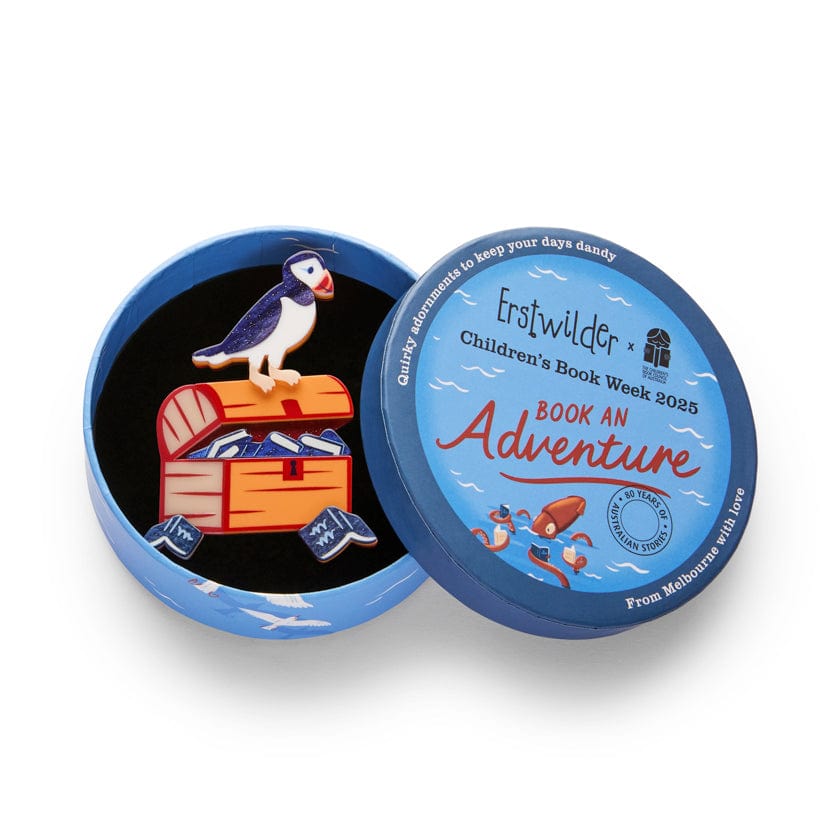 Percy the Puffin Brooch  -  Erstwilder  -  Quirky Resin and Enamel Accessories