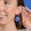 Flower Drop Earrings – Blue