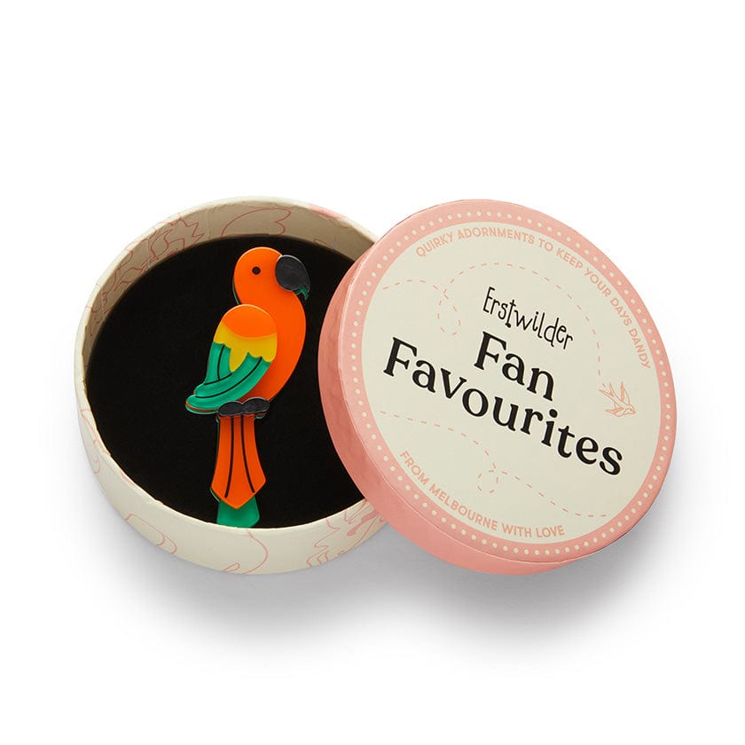 Pancha’s Parrot Brooch (IMPERFECT)  -  Erstwilder  -  Quirky Resin and Enamel Accessories