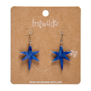 North Star Drop Earrings - Blue  -  Erstwilder Essentials  -  Quirky Resin and Enamel Accessories