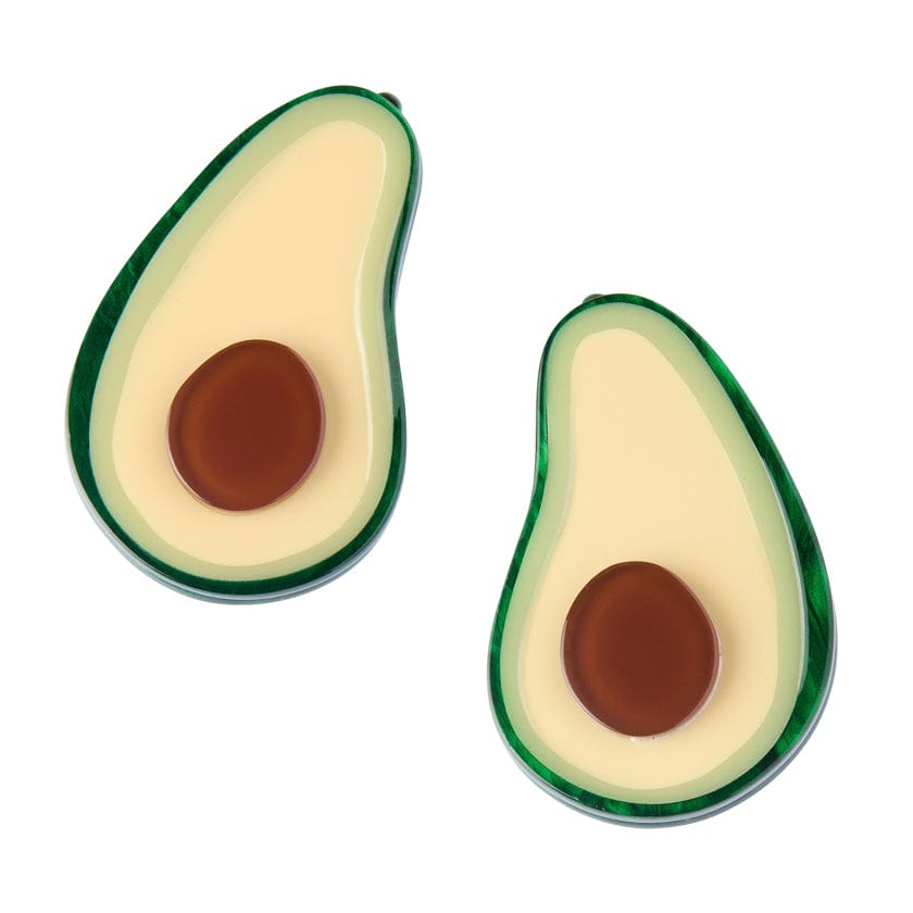 Avocado Affair Hair Clips Set - 2 Piece  -  Erstwilder  -  Quirky Resin and Enamel Accessories