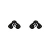Poodle Glitter Stud Earrings - Black  -  Erstwilder Essentials  -  Quirky Resin and Enamel Accessories