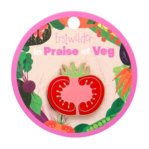 Tomato Time Enamel Pin  -  Erstwilder  -  Quirky Resin and Enamel Accessories