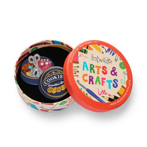 Cookie Tin Secrets Brooch  -  Erstwilder  -  Quirky Resin and Enamel Accessories