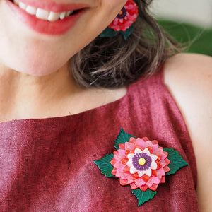 Dazzling Dahlia Brooch  -  Erstwilder  -  Quirky Resin and Enamel Accessories