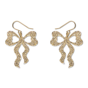 Bows Drop Earrings – Gold  -  Erstwilder Essentials  -  Quirky Resin and Enamel Accessories