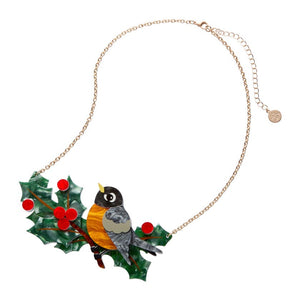 Ruby the Robin Necklace  -  Erstwilder  -  Quirky Resin and Enamel Accessories